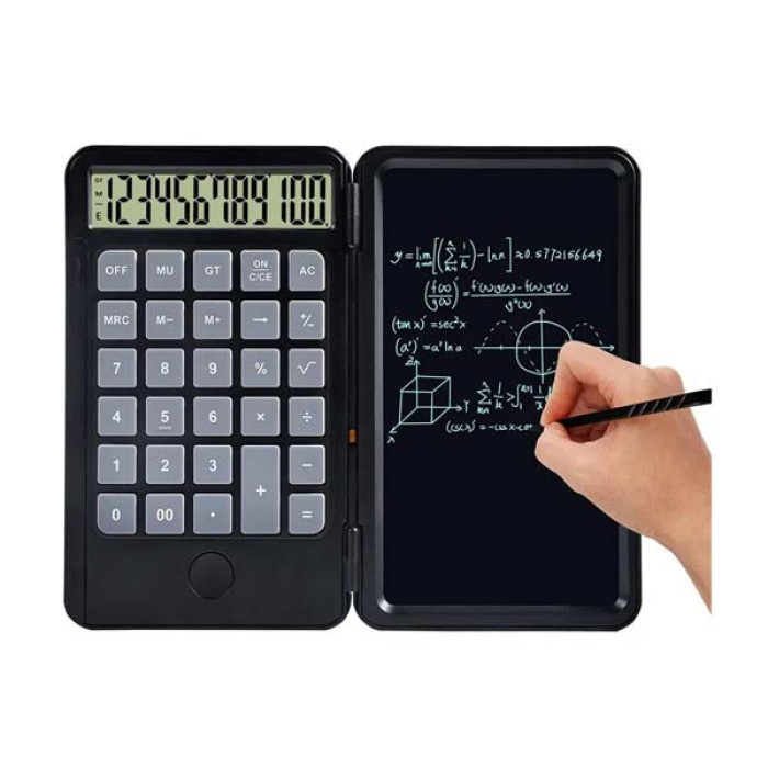 Rechargeable Calculator with 6.5 Inch LCD Notepad Pen